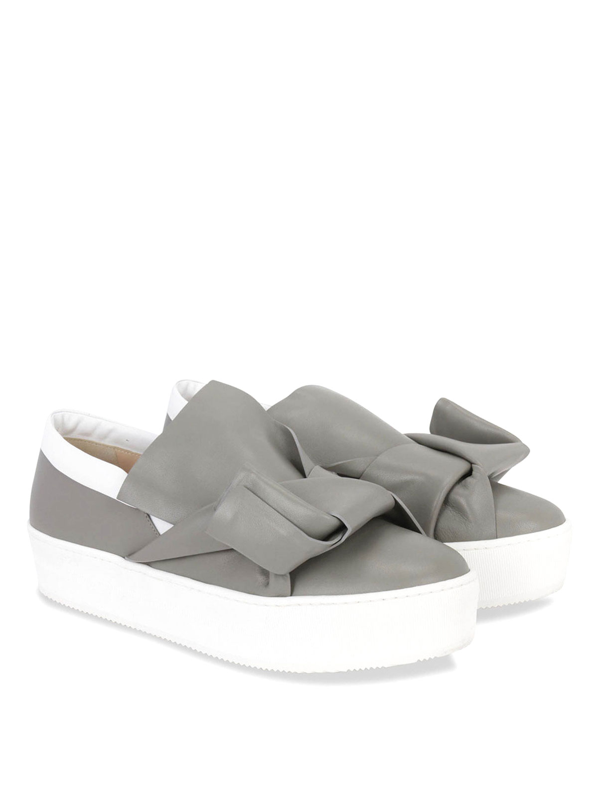 N°21 - KNOT LEATHER SLIP ON SNEAKERS 
