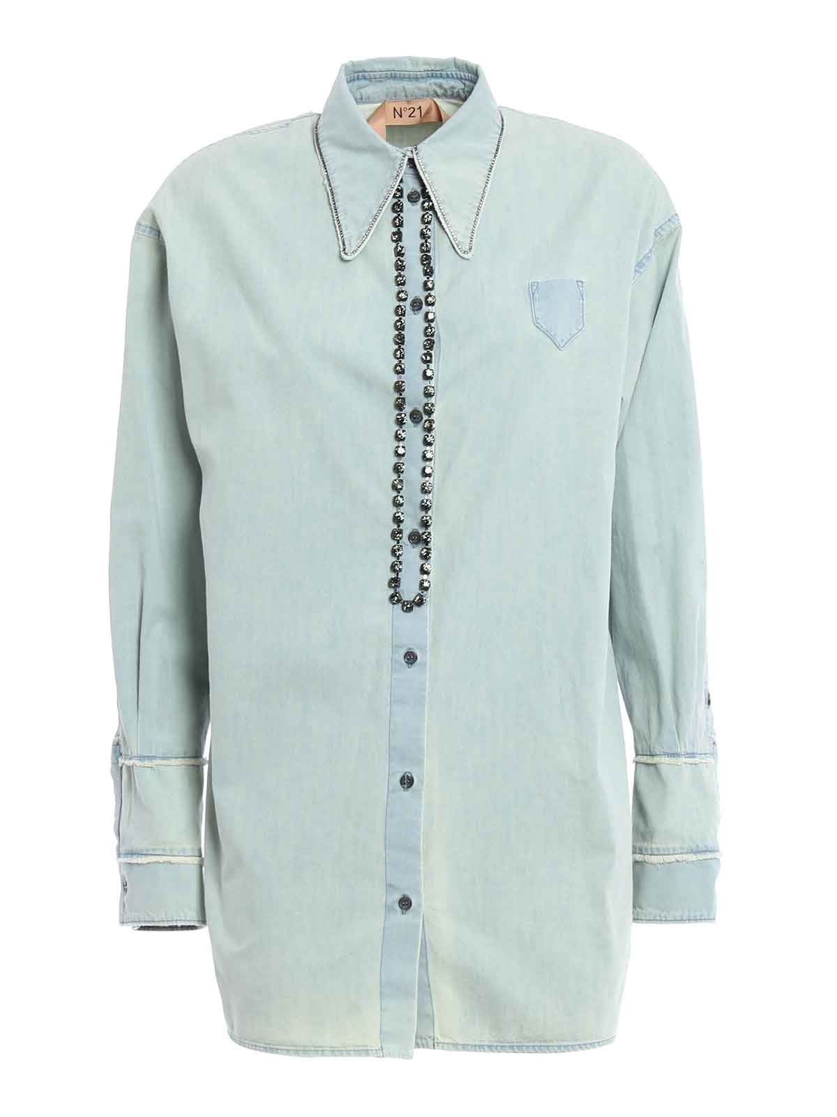 embellished denim shirt