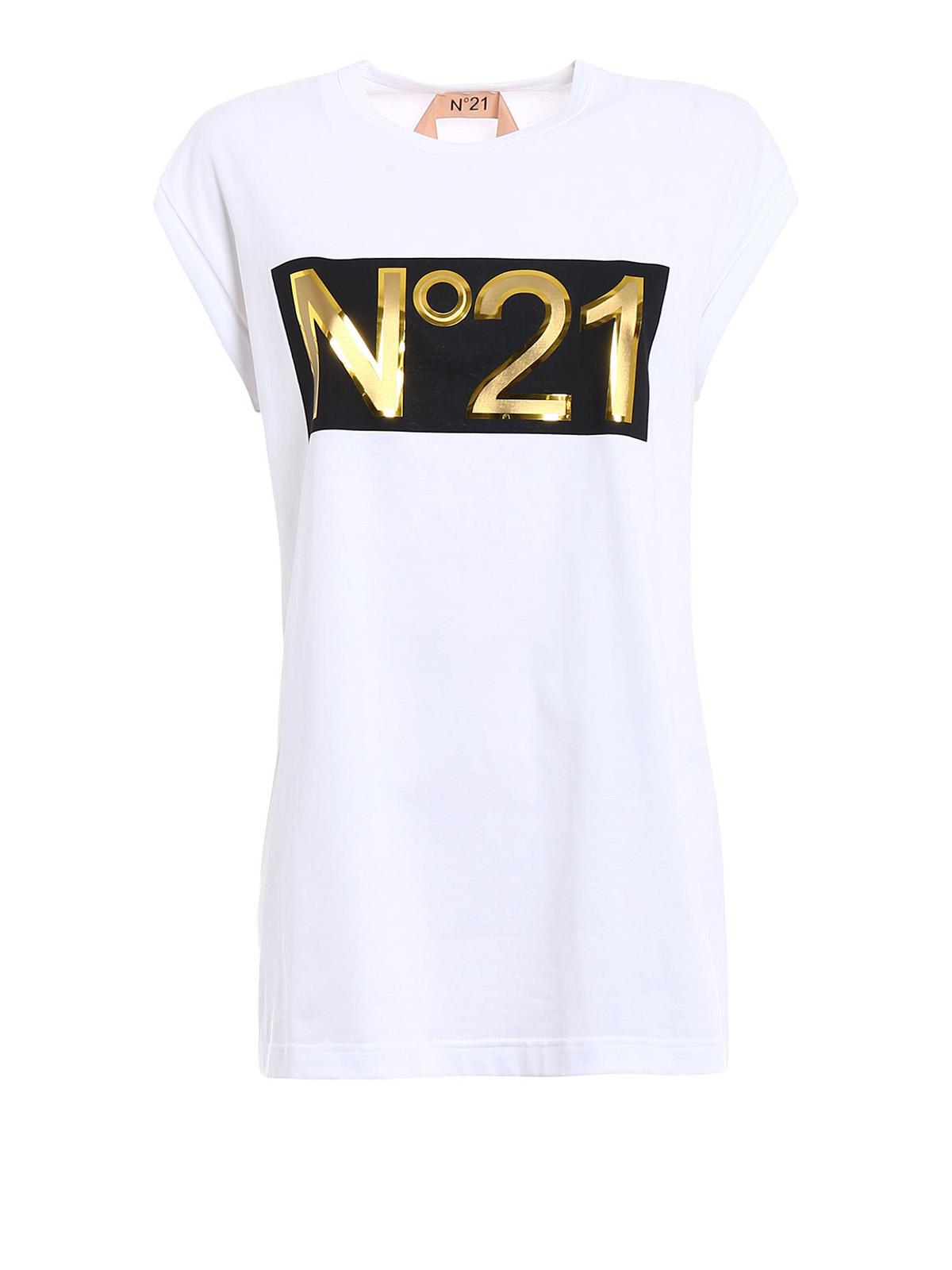 T-shirts N°21 - Rubberized golden logo T-shirt - F02141571101 | iKRIX.com
