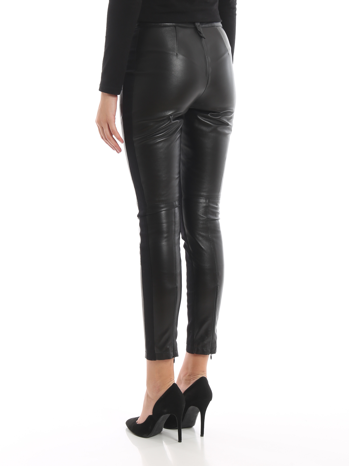 slim leather trousers