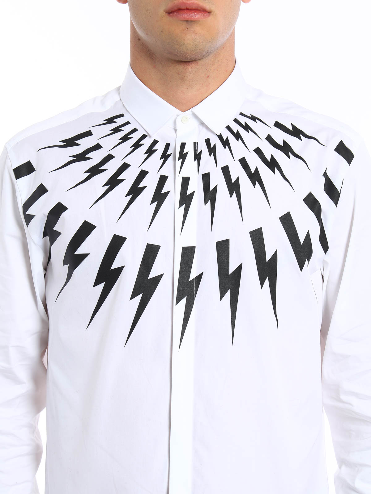 Shirts Neil Barrett - Thunderbolt print shirt - PBCM538CB010S526