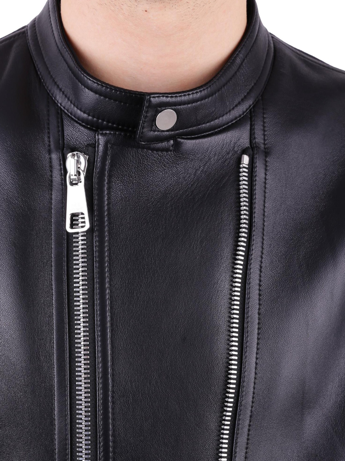 Leather jacket Neil Barrett - Viscose inserts detailed leather 