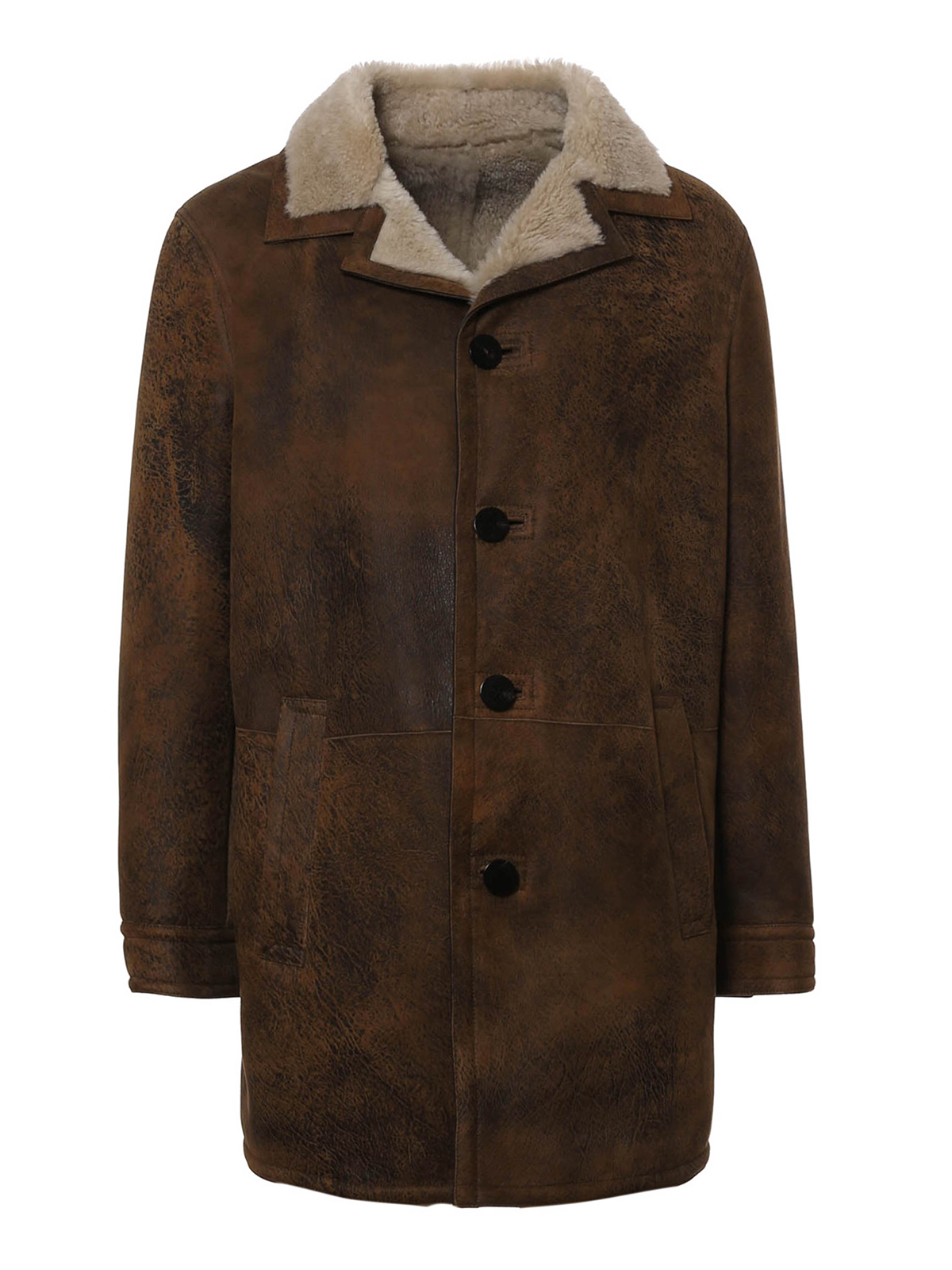 毛皮 シアリングコート Neil Barrett 毛皮 ムートンコート メンズ ライトブラウン Bpe453b