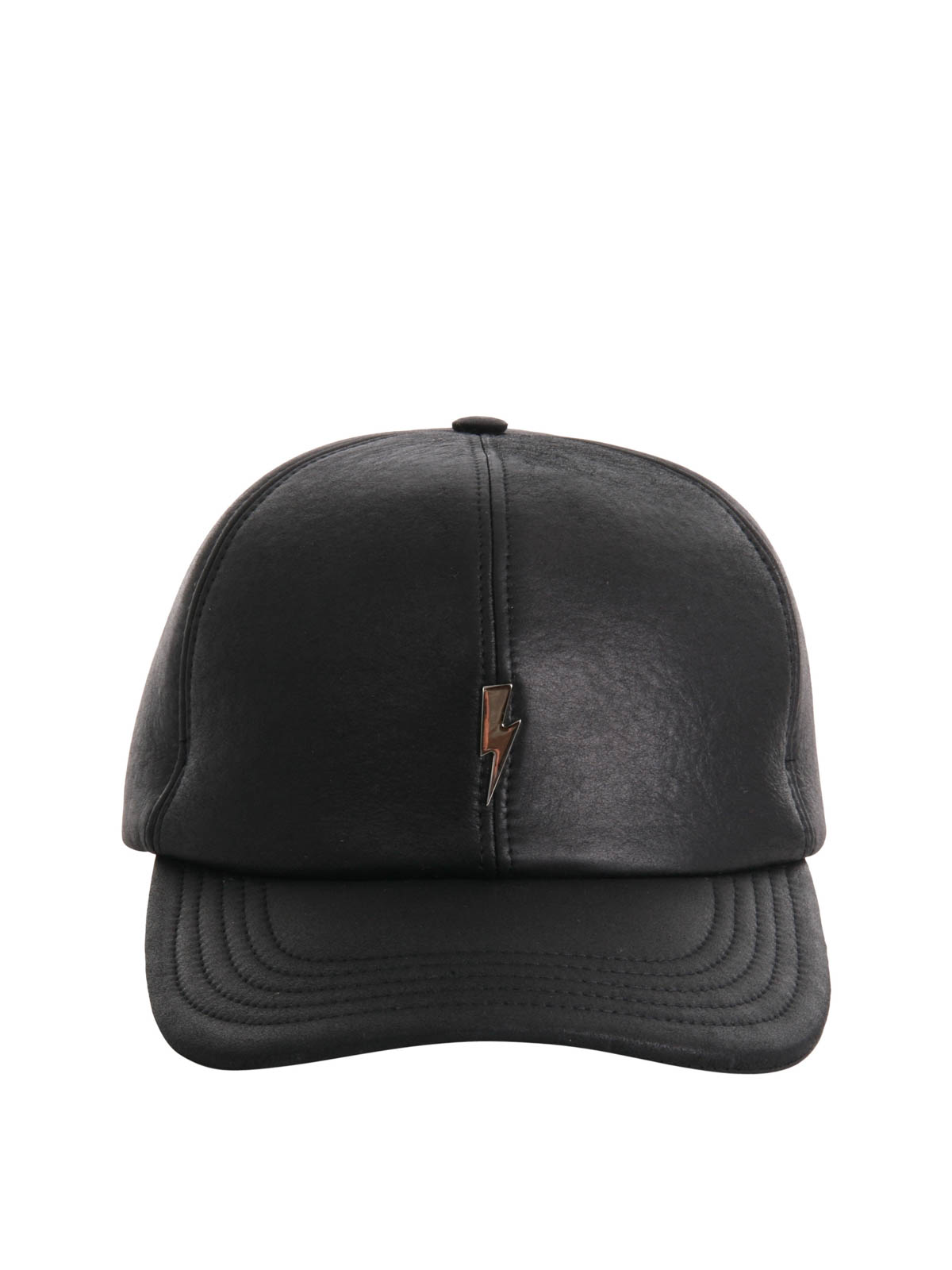Hats & caps Neil Barrett - Logo detail leather baseball cap - PBCP167E01