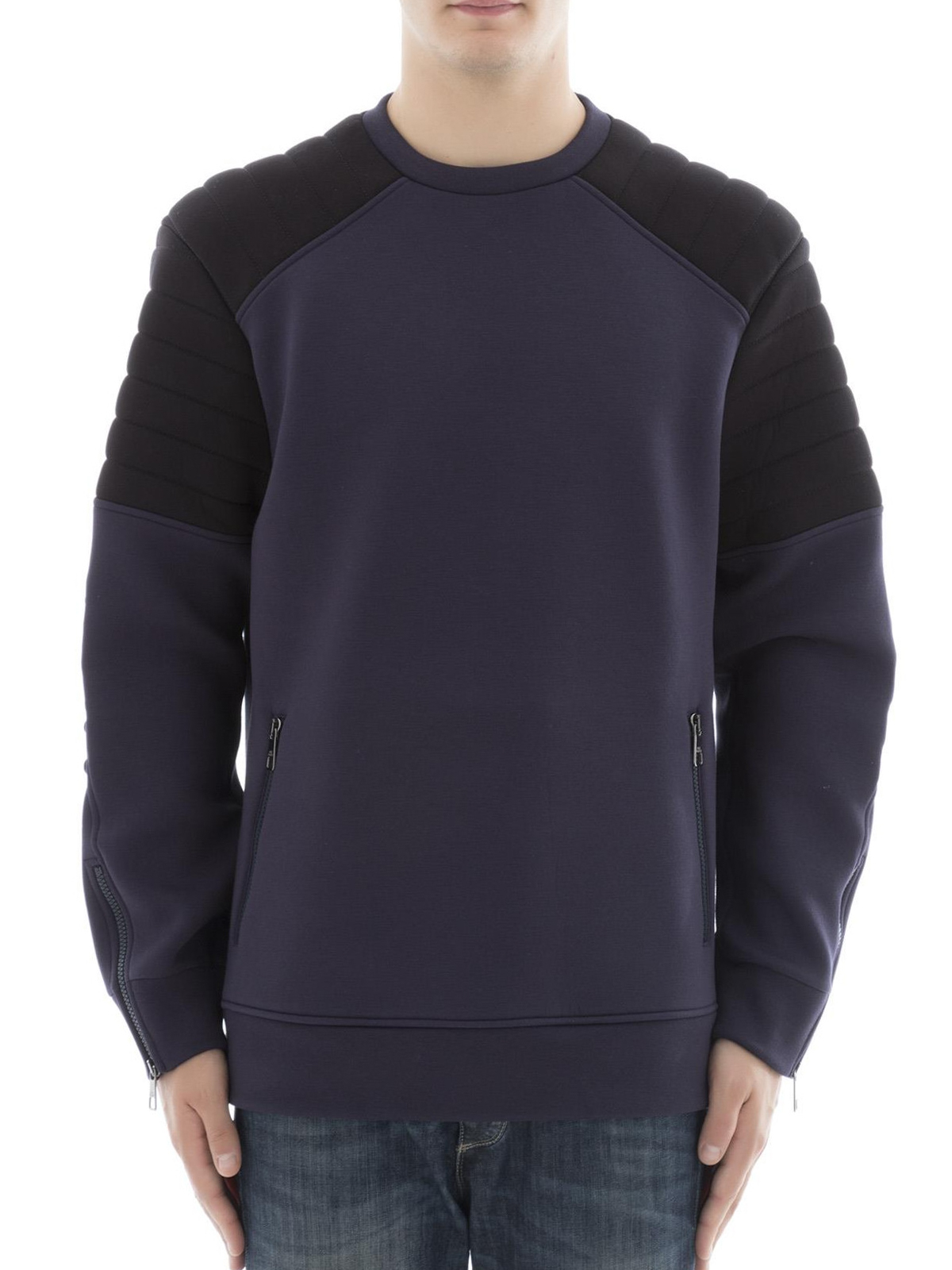 Padded shoulders cotton sweatshirt 