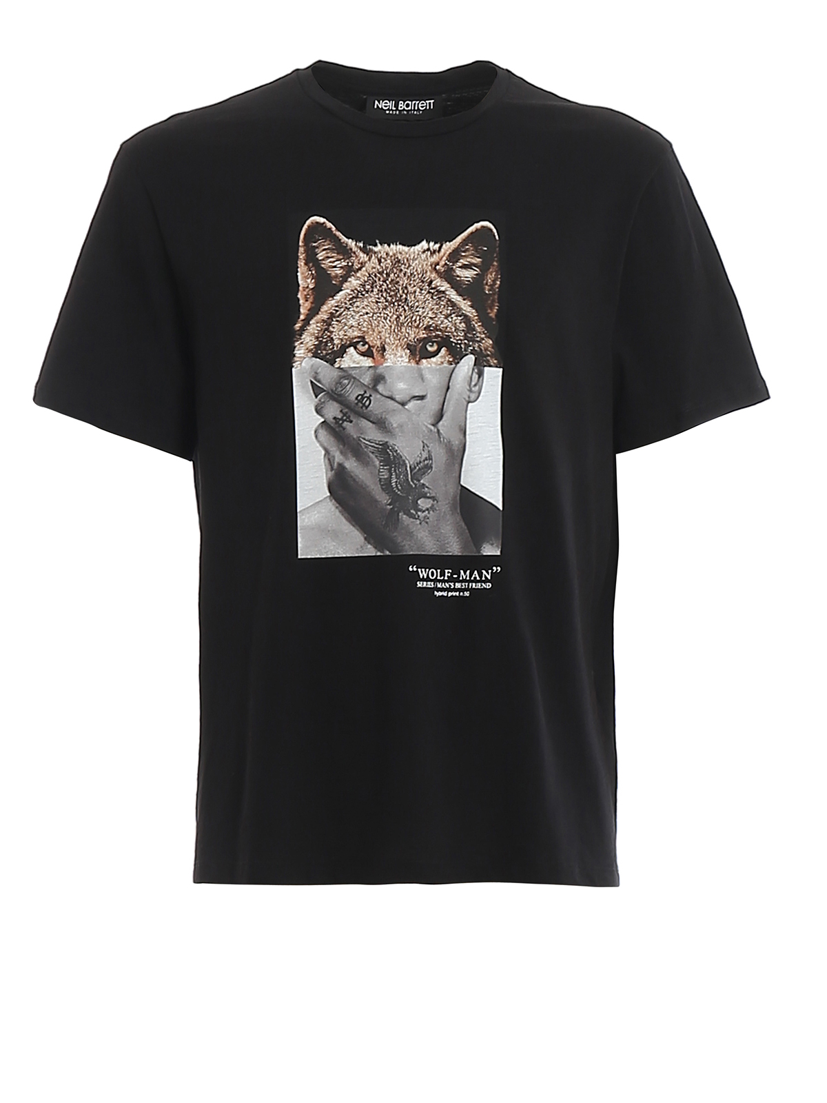 NEIL BARRETT WOLF-MAN PRINTED JERSEY T-SHIRT