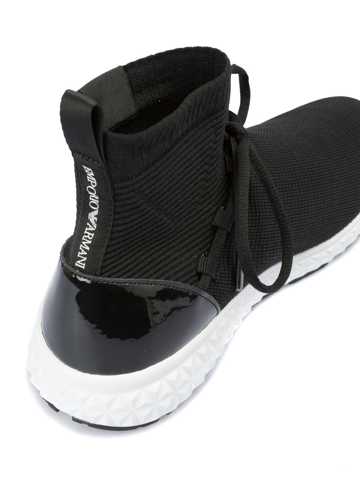 Emporio Armani - Sneaker alte a calza in tessuto neoprene - sneakers -  X3Z018XL623K001