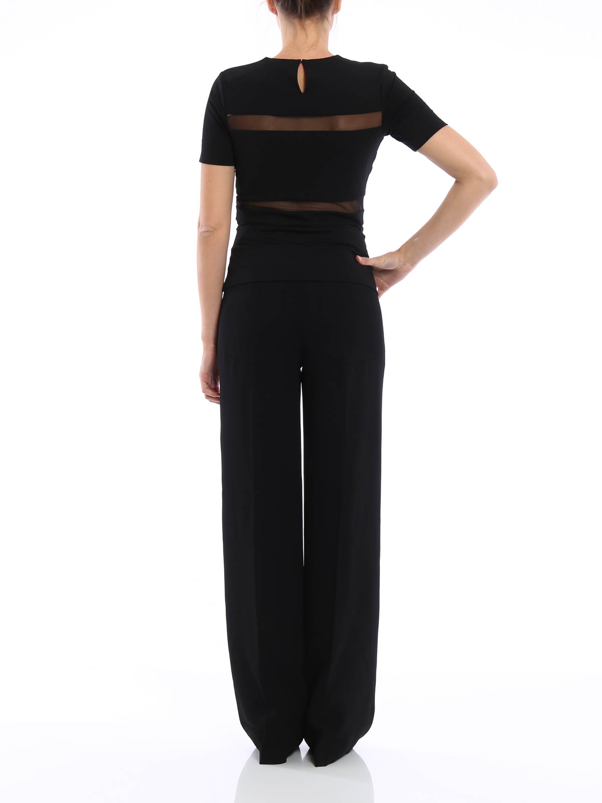 Alexander Wang Net Detailed Cropped T Shirt T Shirts s