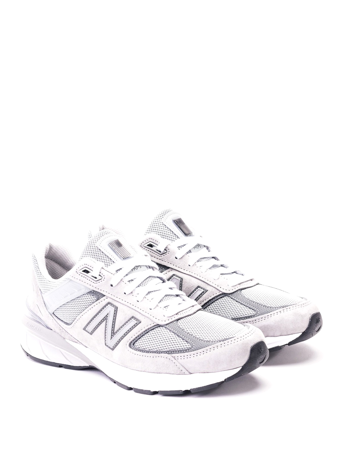 Trainers New Balance - 990v5 white tech mesh and suede sneakers ...
