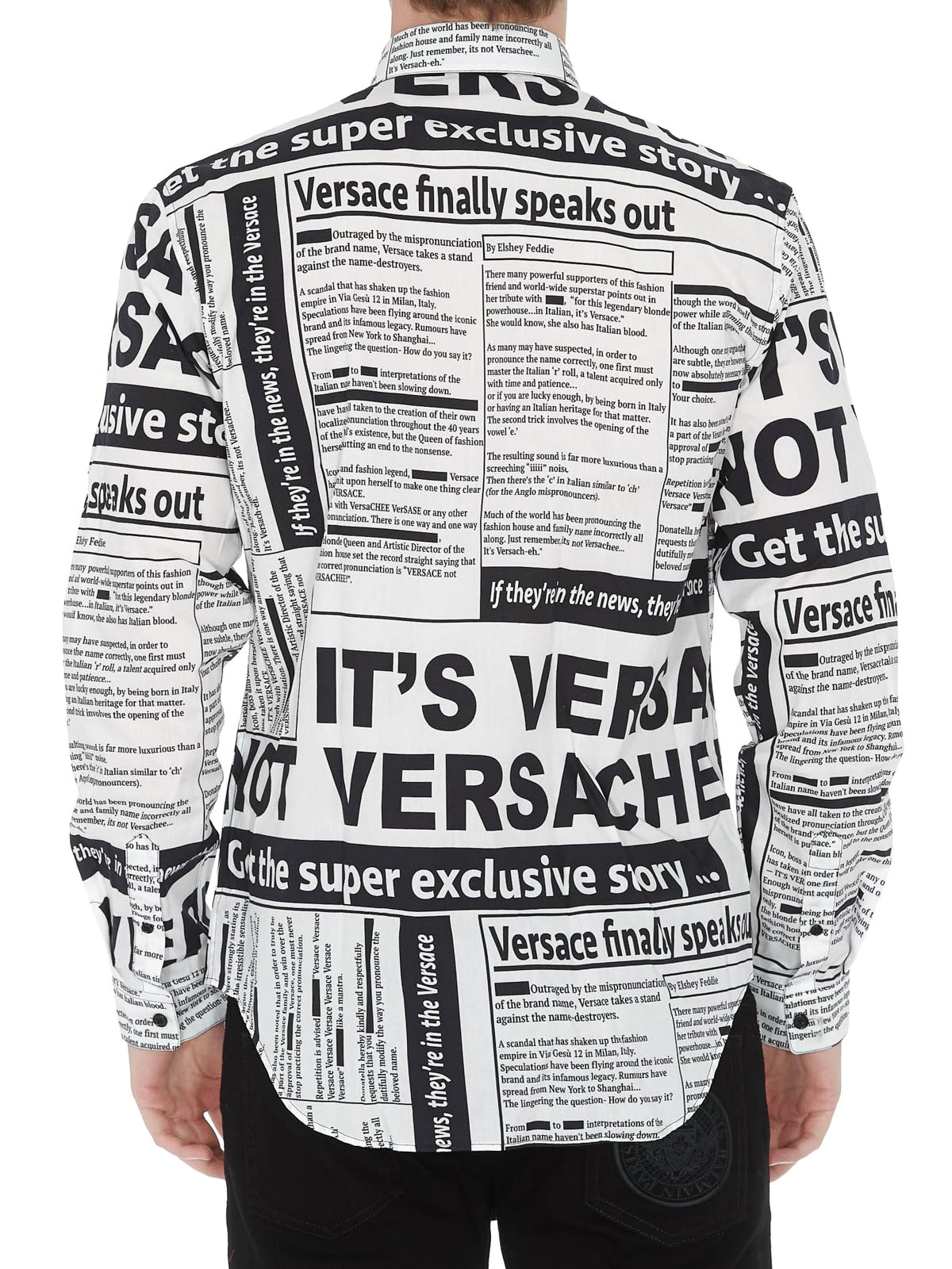 Shirts Versace - Newspaper print shirt - A77215A229318A737 | iKRIX.com