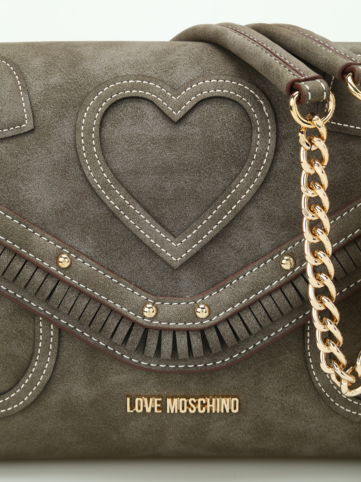 grey love moschino bag