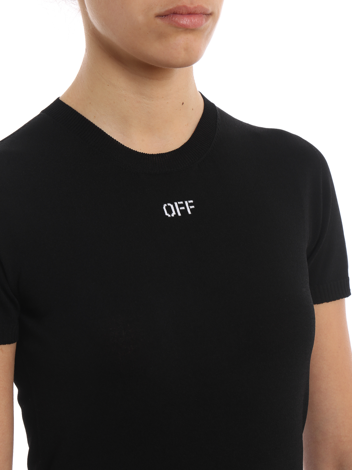 T-shirt Off-White - T-shirt nera a maniche corte - OWHE001R19C980531001