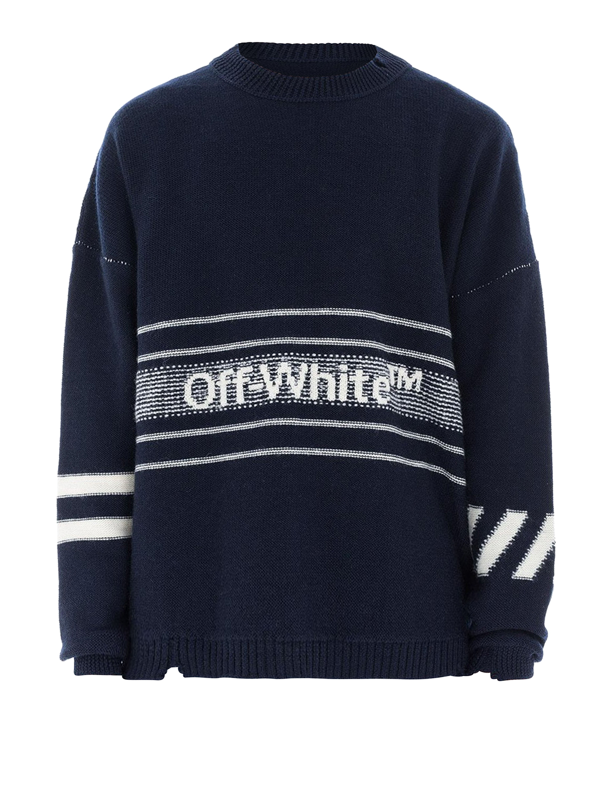 Crew Off-White - intarsia wool - OMHA049E18A280013000