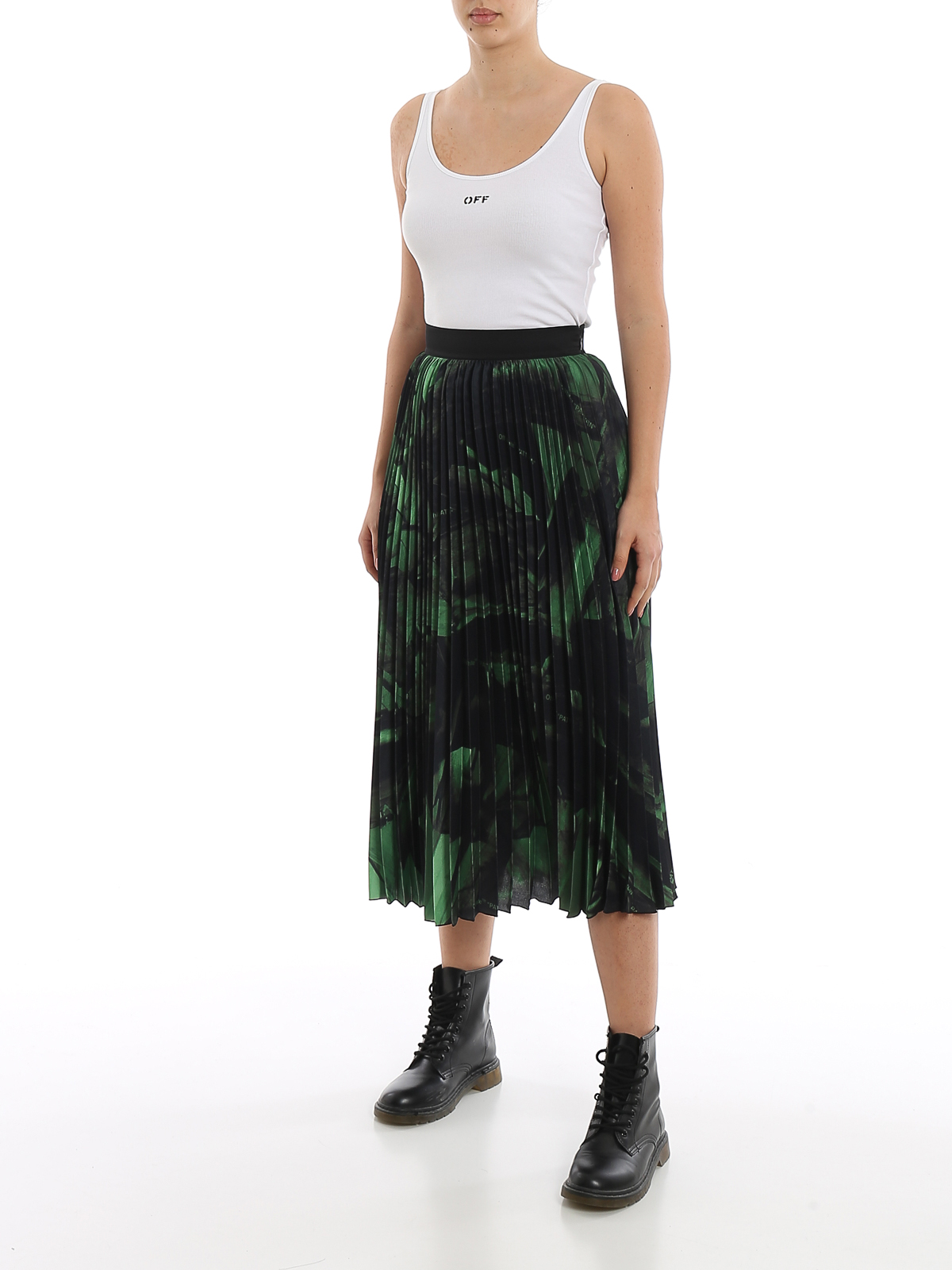 off white silk midi skirt