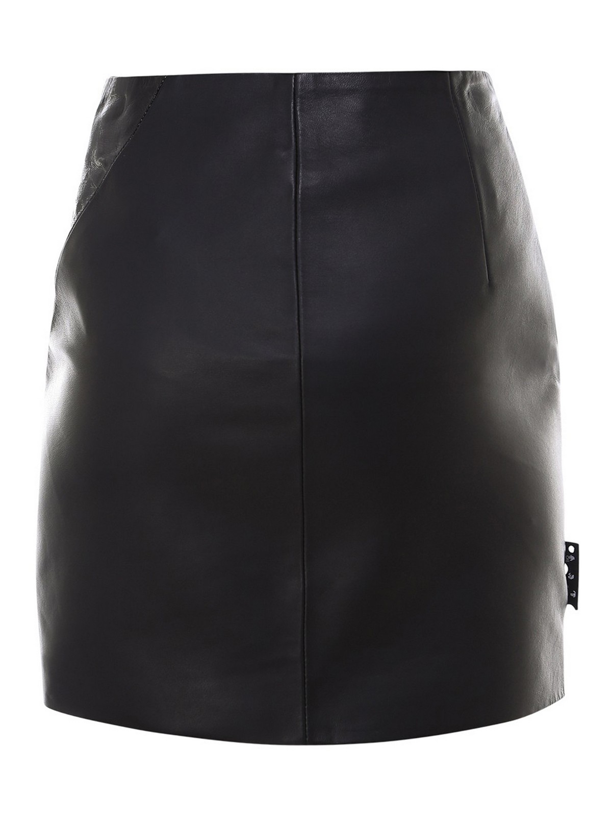 Off-White - Leather mini skirt - leather skirts - OWJC008R21LEA0011000