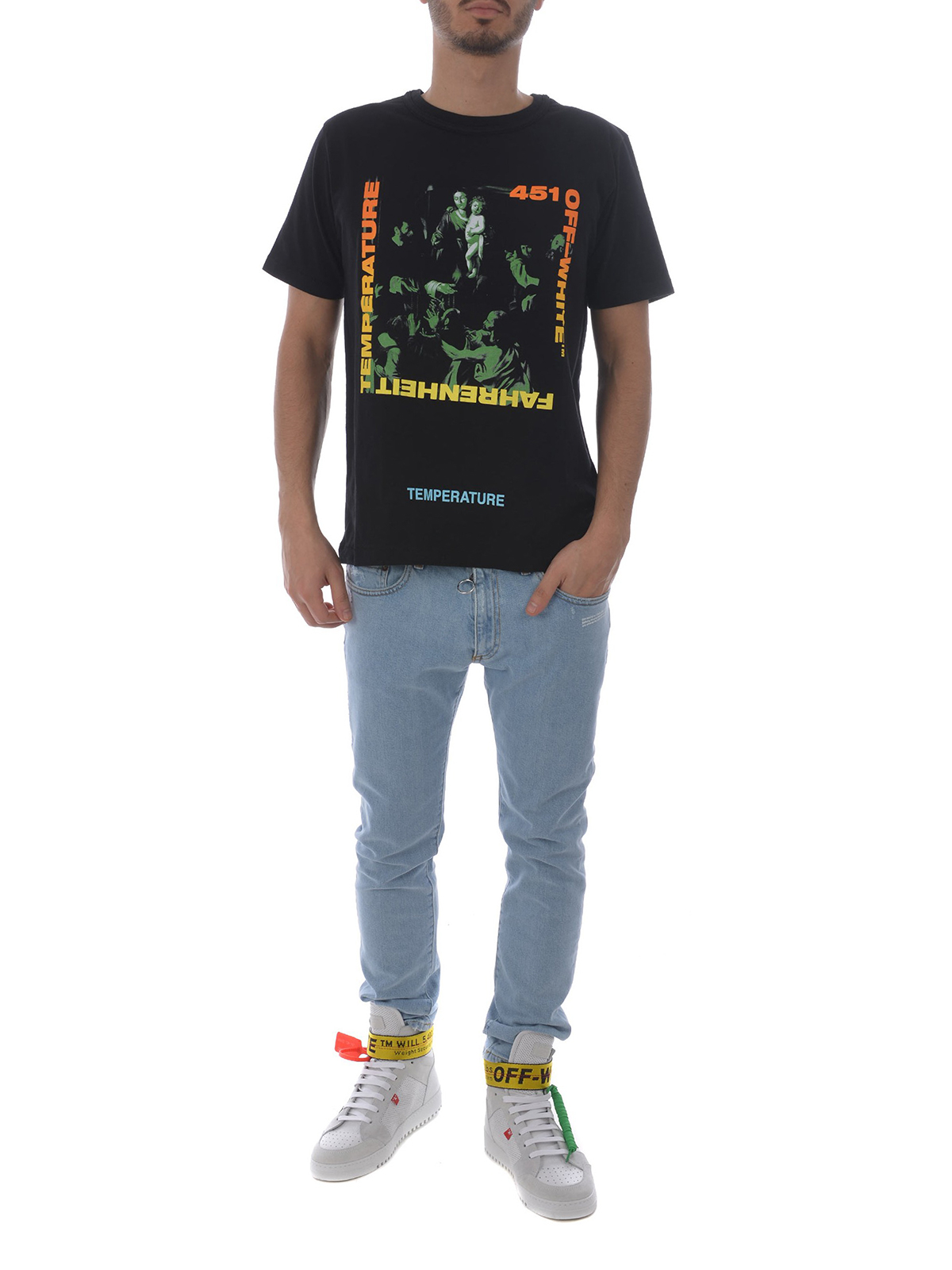 off white gradient slim tee