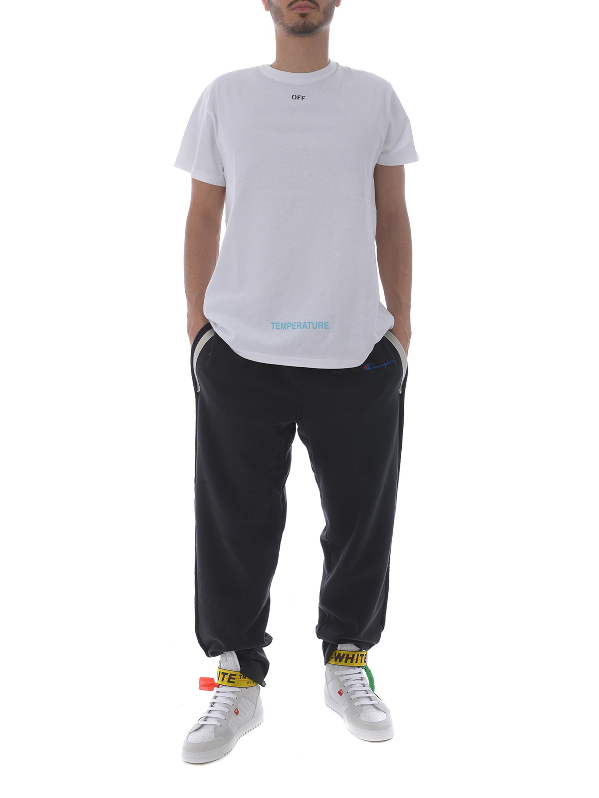 off white temperature pants