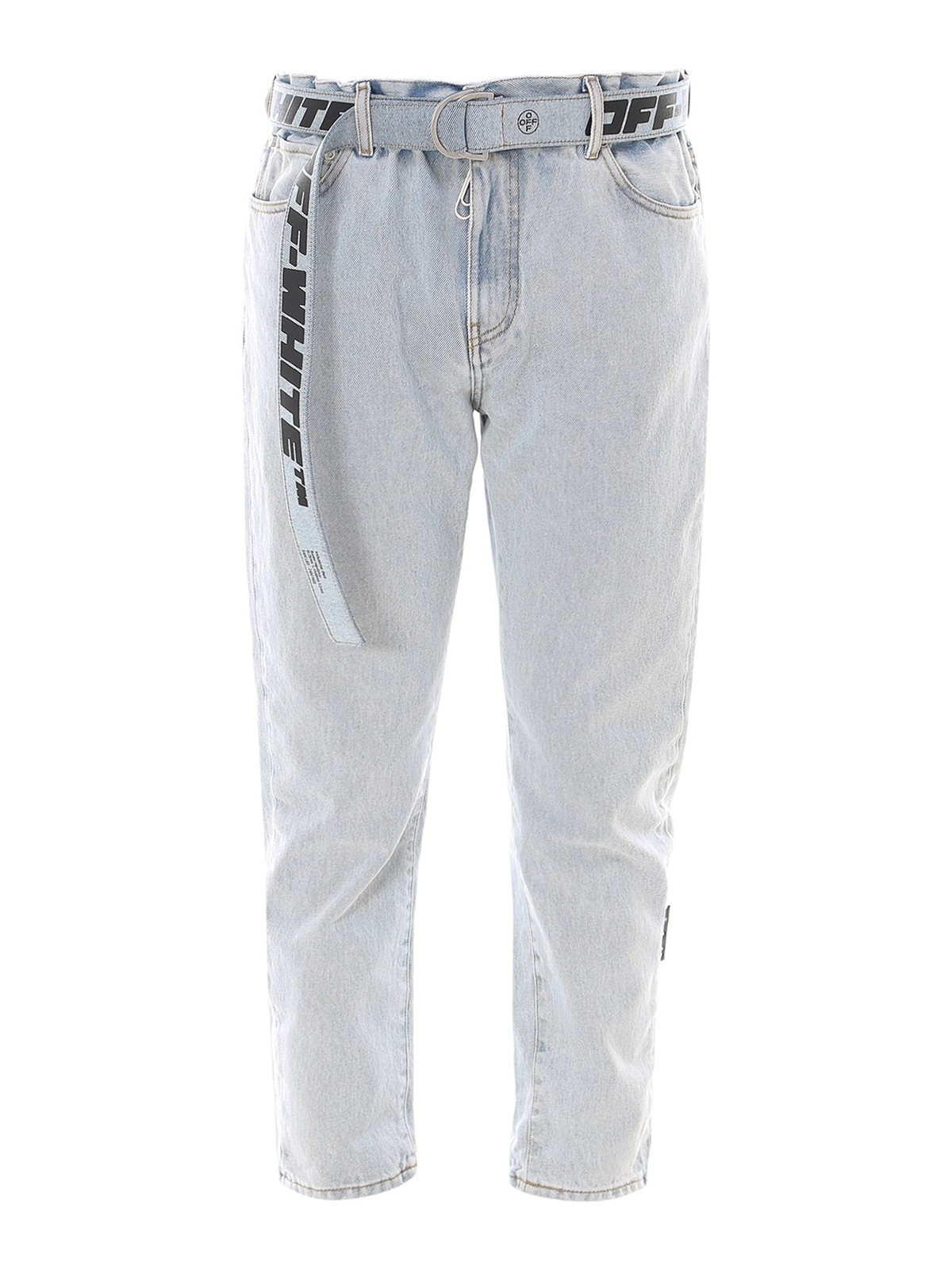 Off-White - Elasticated waistband jeans - straight leg jeans ...