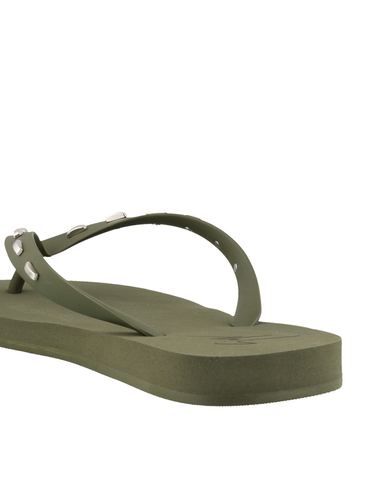 khaki green flip flops