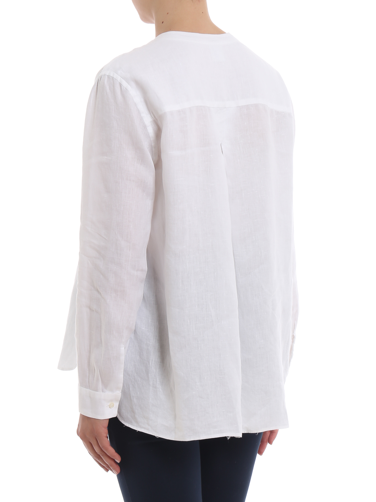 بلوز Aspesi - Optical white linen long 