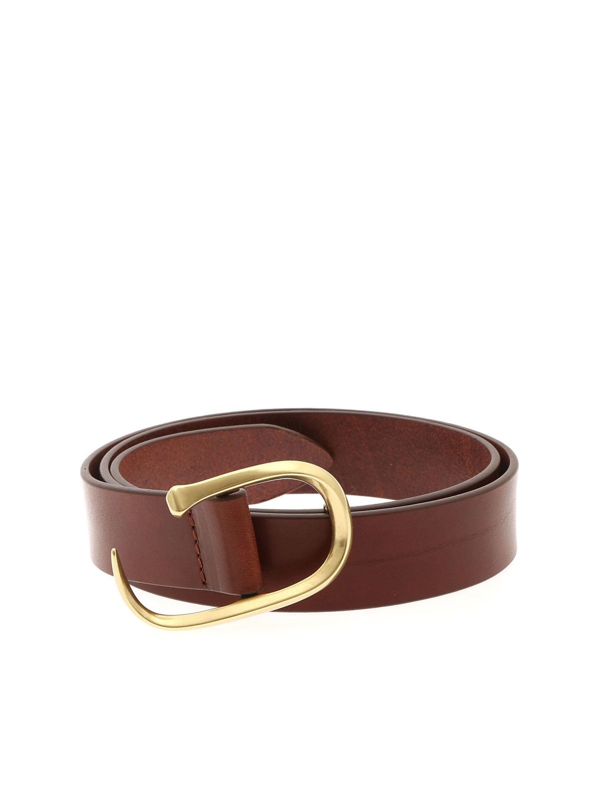 Belts Orciani - Golden buckle belt in brown - D09949BBULLBRUCIATO