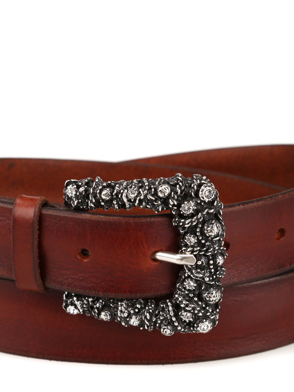 belt with crystal buckle