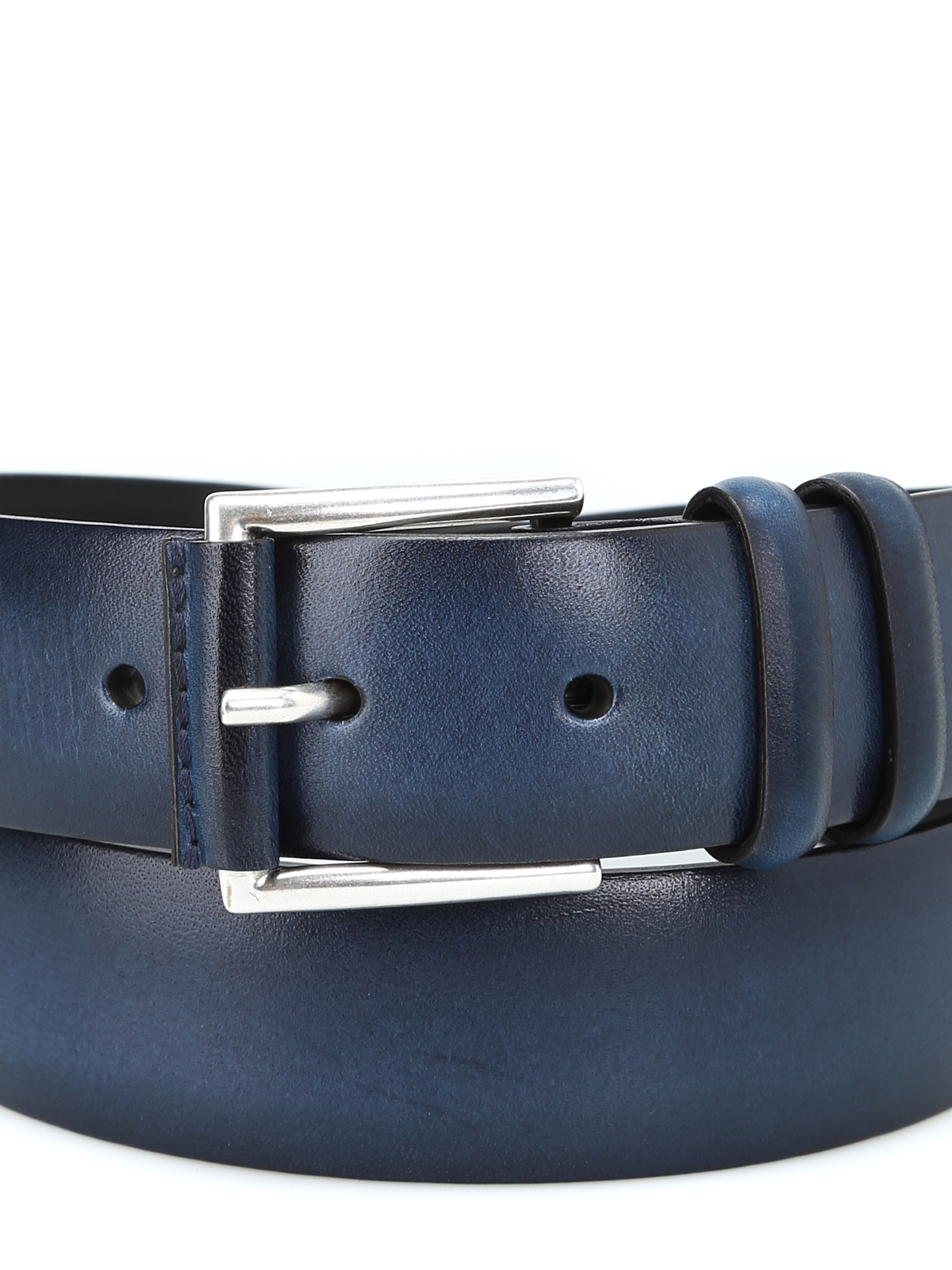 Belts Orciani - Dark blue leather Buffer belt - U07750BUFFERBLU