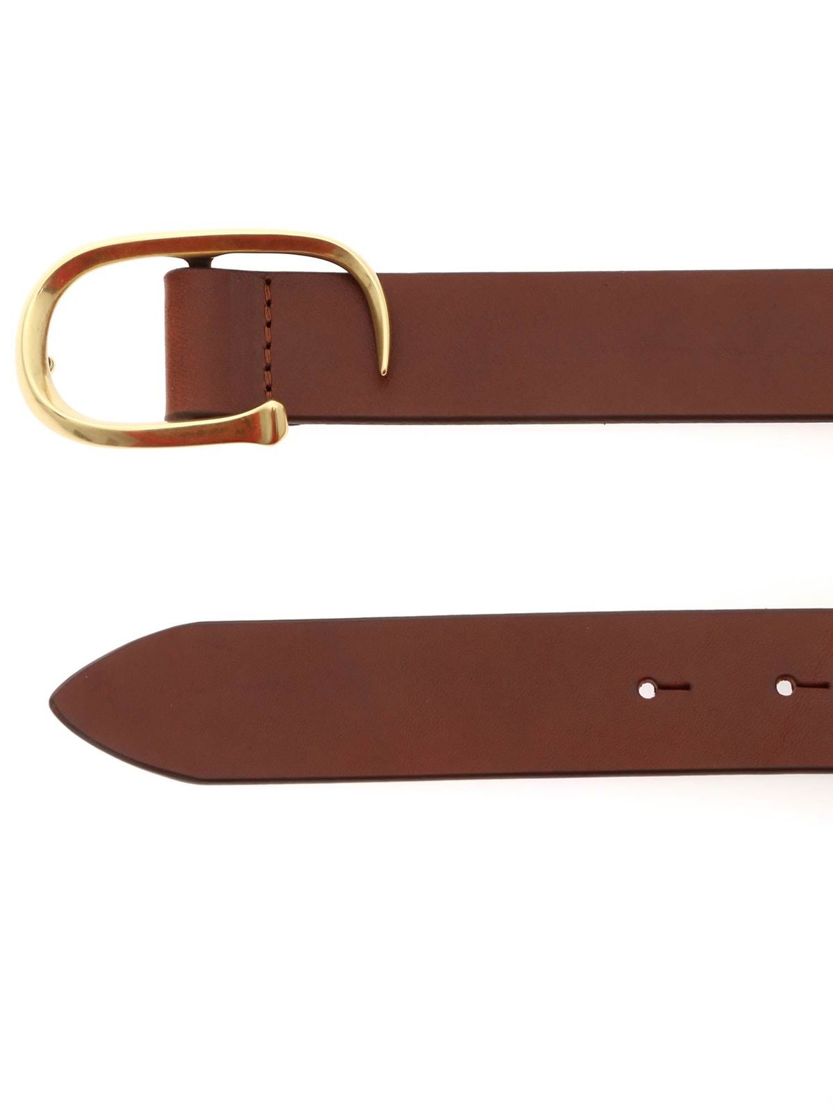 Orciani - Golden buckle belt in brown - belts - D09949BBULLBRUCIATO