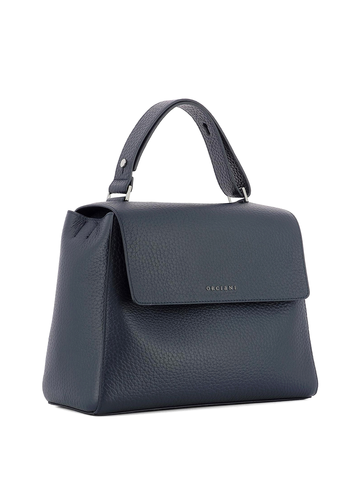 navy soft leather handbag