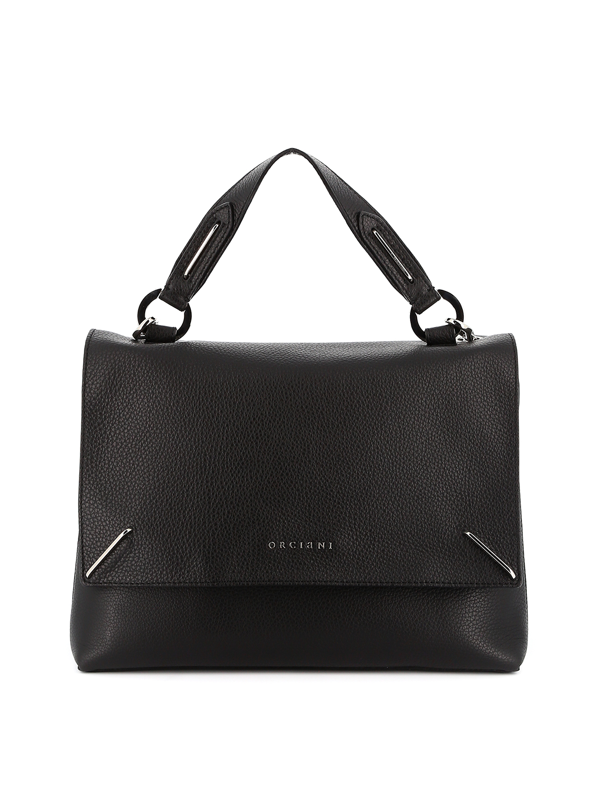 Orciani Kate Leather Small Shoulder Bag In Black