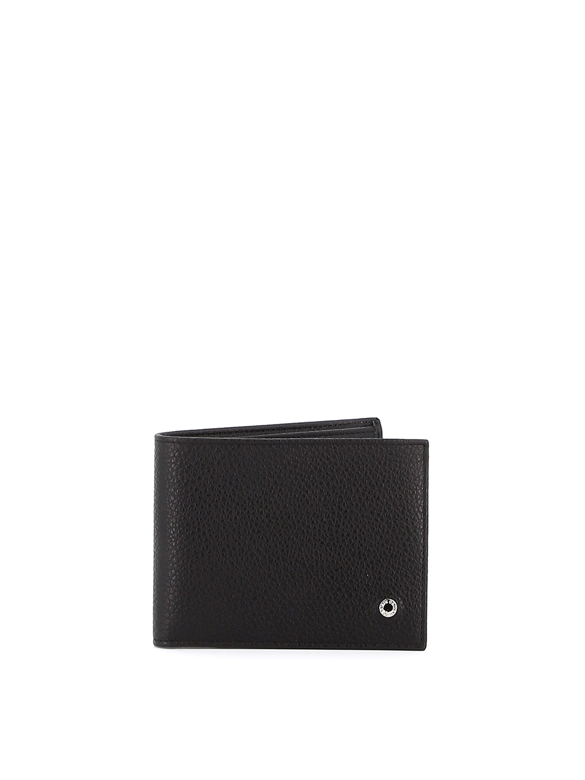 Orciani Black Grainy Leather Bifold Wallet