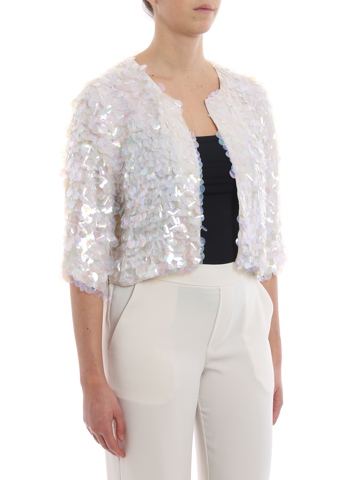 sequin cropped jacket