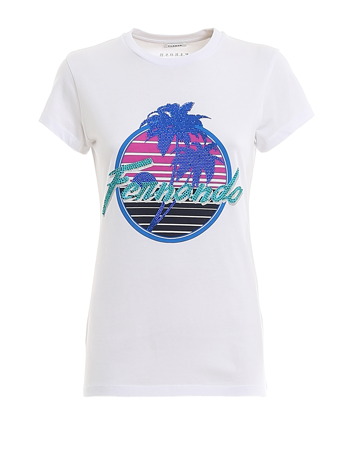 P.a.r.o.s.h Cofer Sequined T-shirt In White