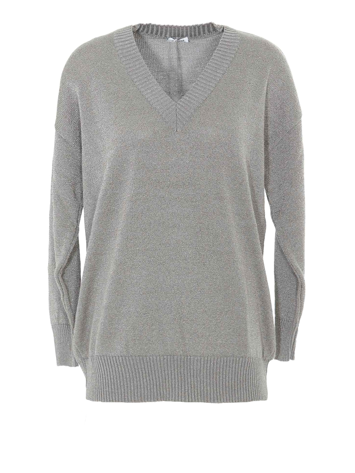 V necks P.A.R.O.S.H. - Lili shiny wool and lurex blend sweater ...