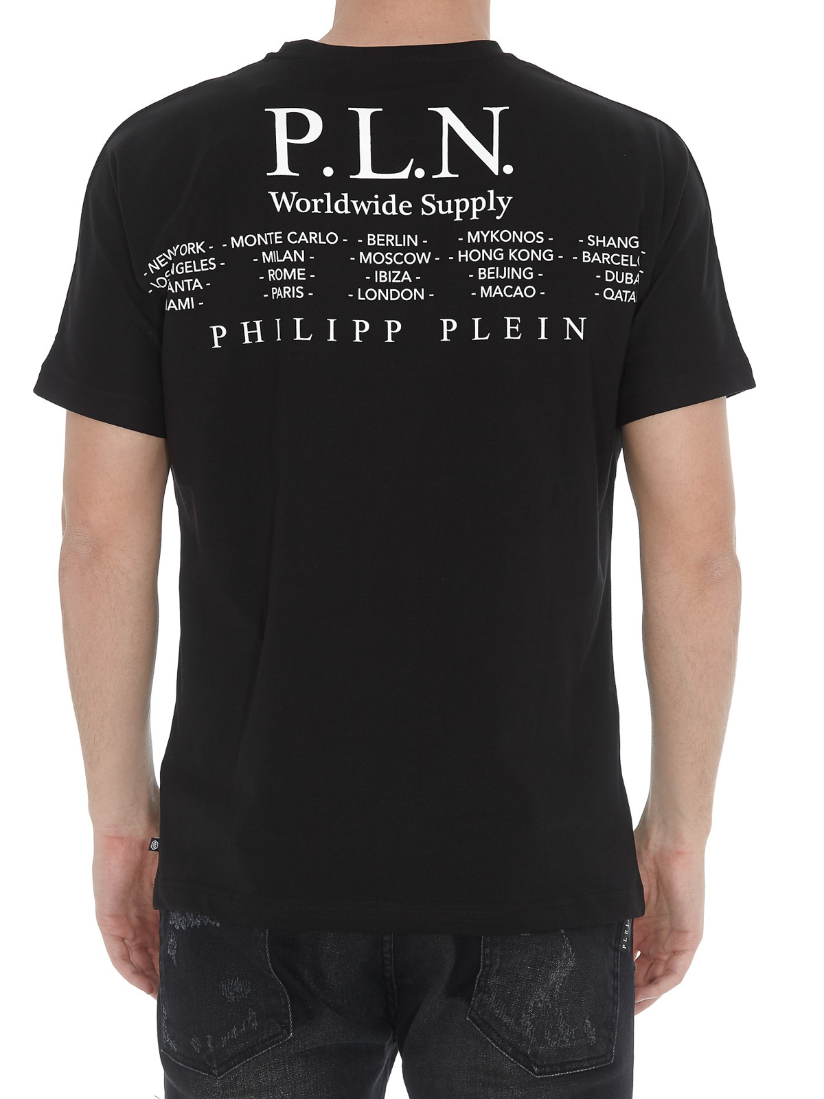 T-shirts Philipp Plein - P.L.N. Worldwide Supply black cotton T 