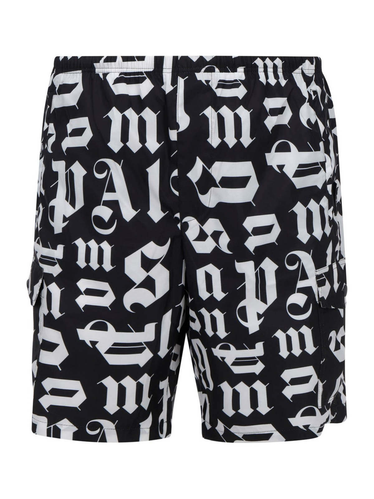 branded swim shorts