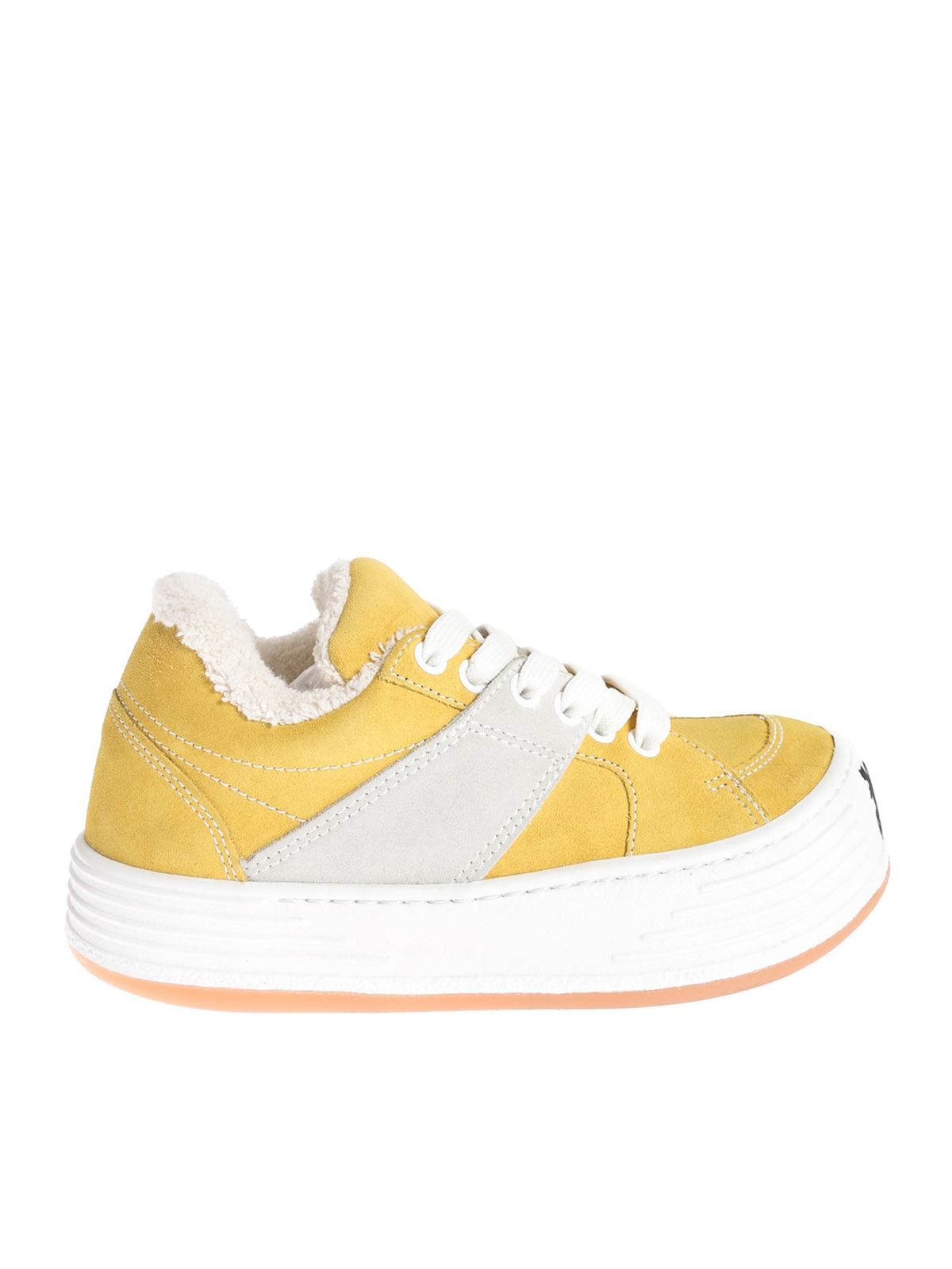 PALM ANGELS LOW TOP SNEAKERS IN YELLOW
