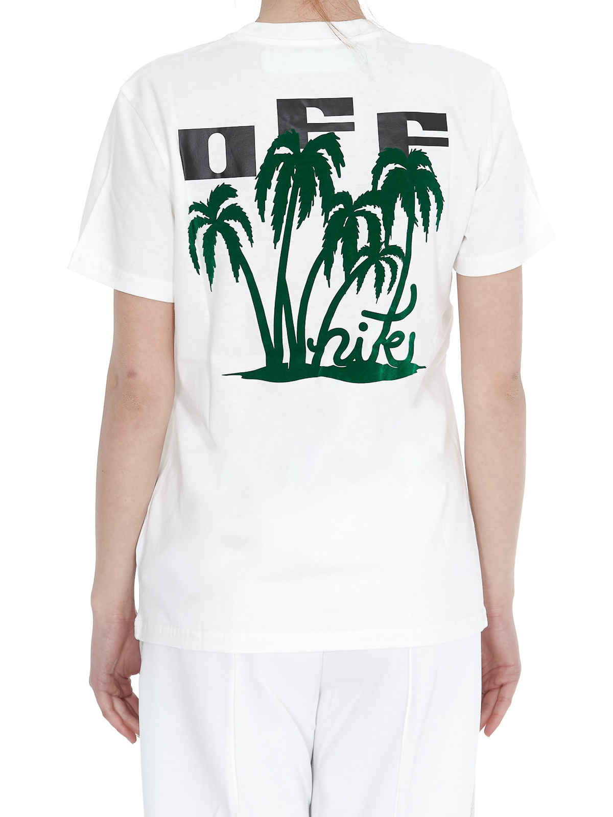 Palm print white T-shirt 