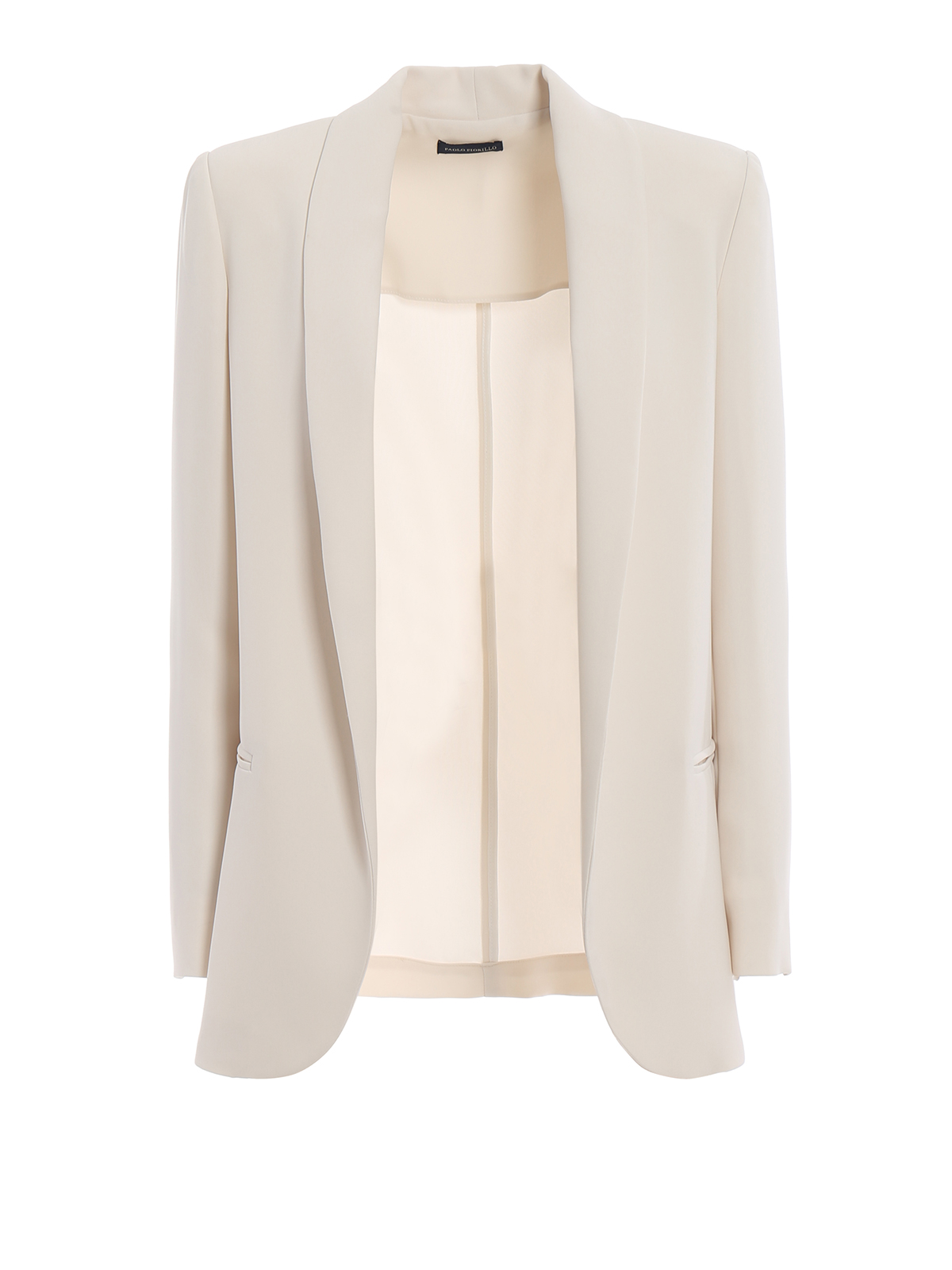white open front blazer