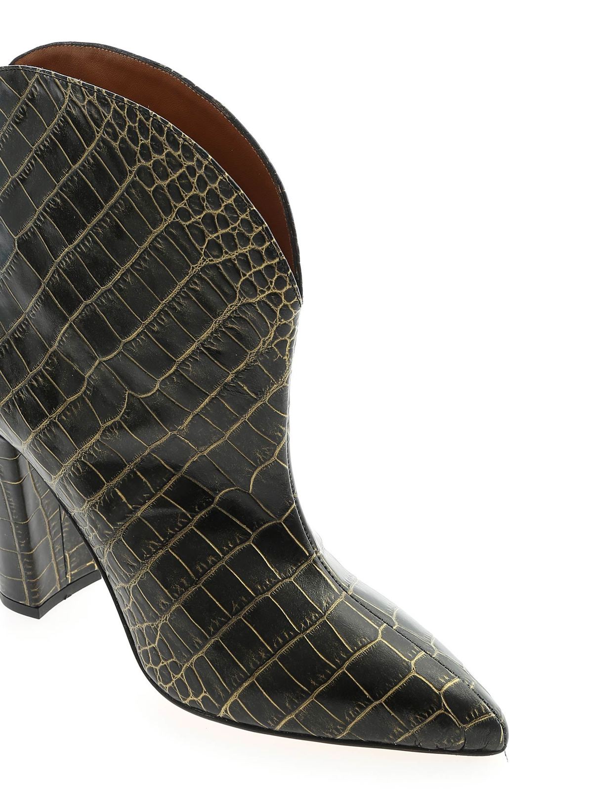 croc print ankle boots