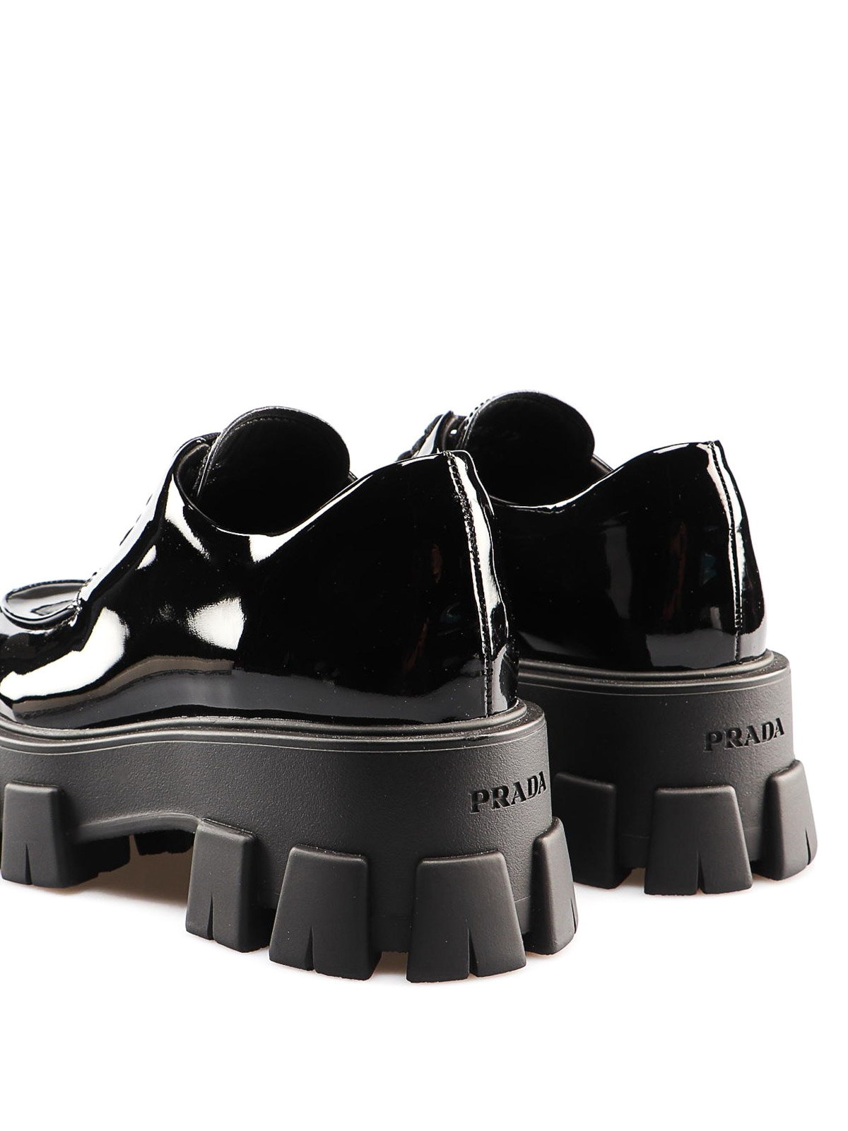 Lace-ups Prada - Patent Derby shoes block sole - 1E708L069002