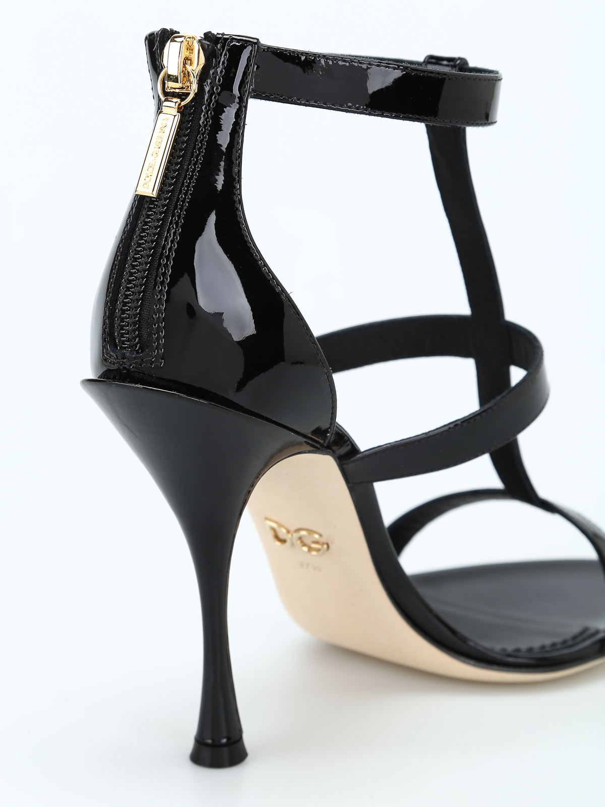 Sandals Dolce & Gabbana - Patent leather heeled cage sandals -  CR0501A147180999