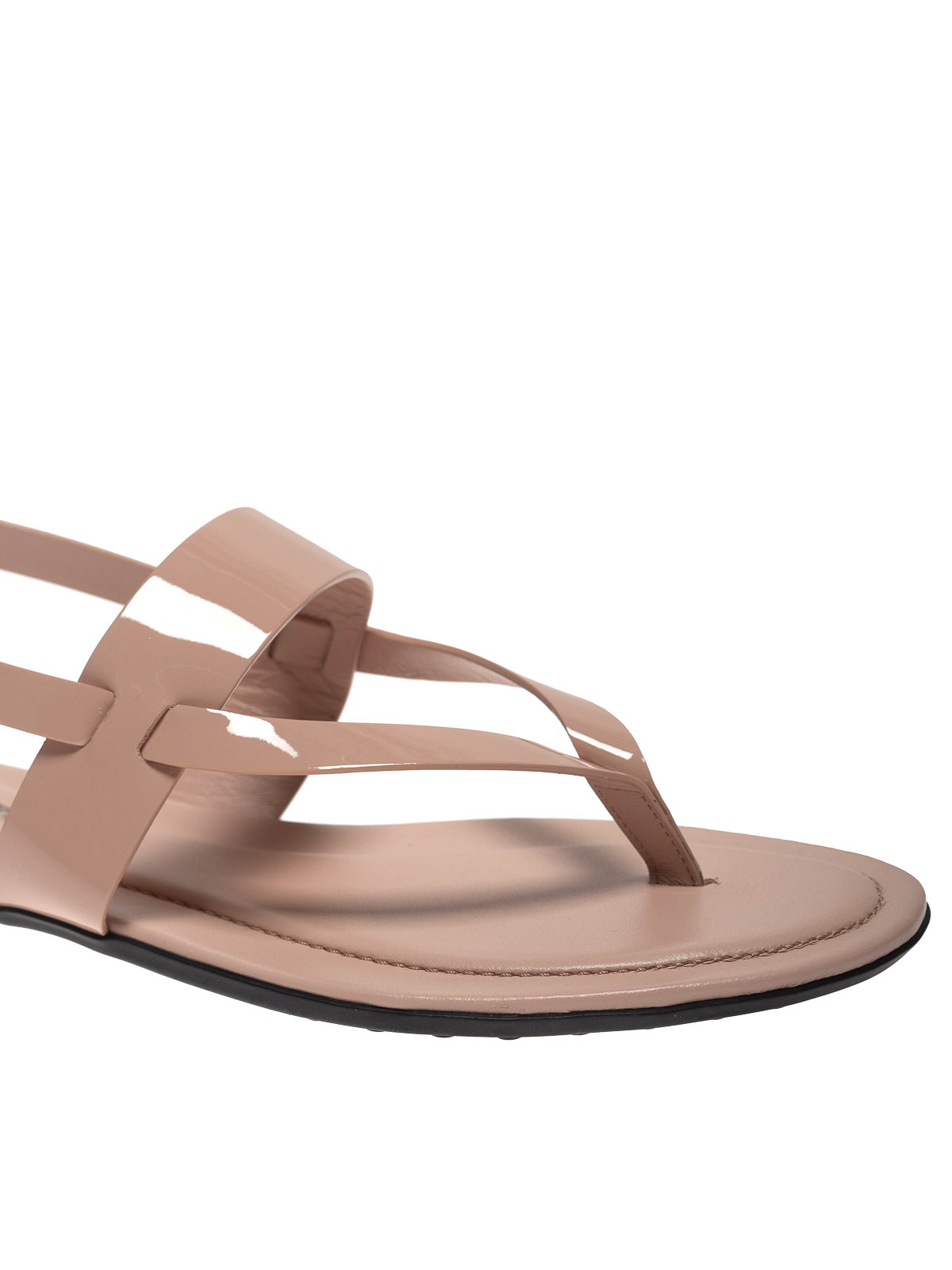 Tod'S - Patent leather thong sandals 