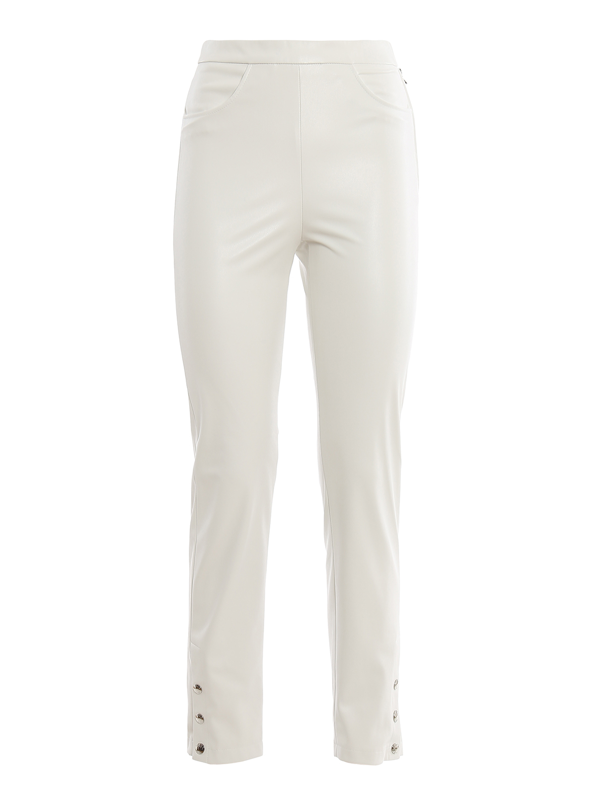 Patrizia Pepe Faux Leather Trousers In White | ModeSens