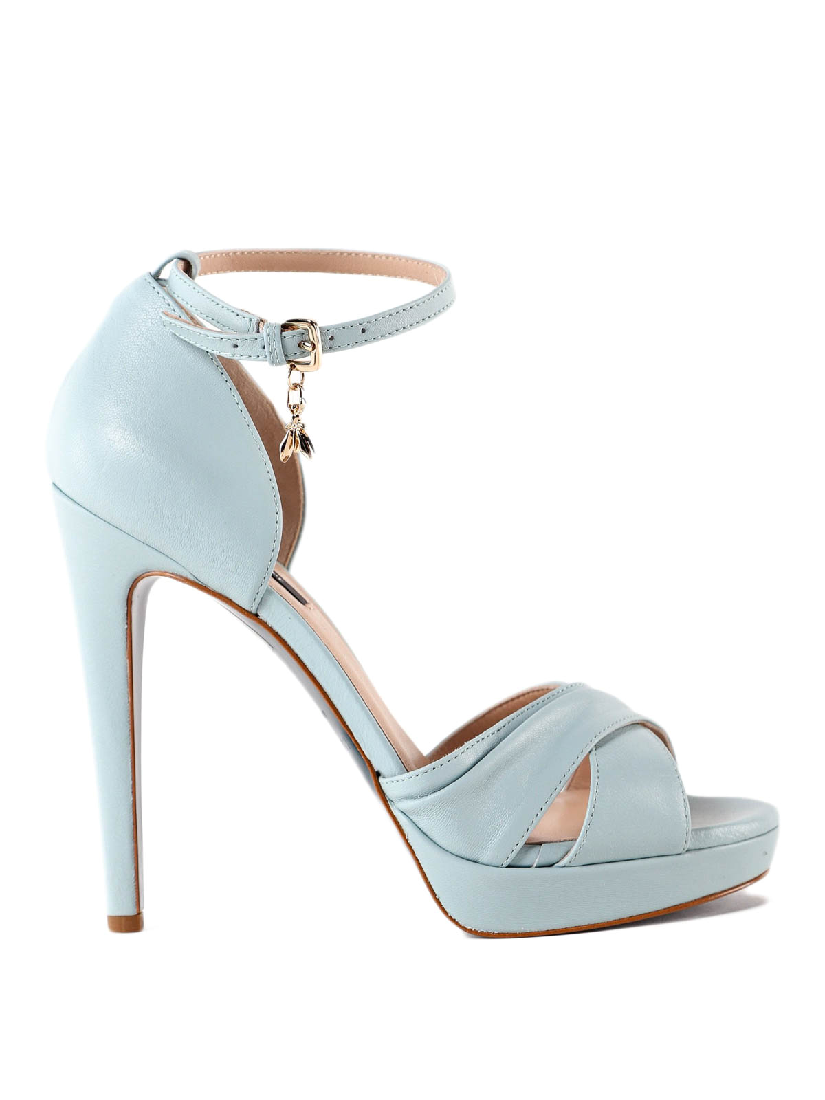 Patrizia Pepe - Light blue leather high sandals - sandals - 2V8486A3KWC743