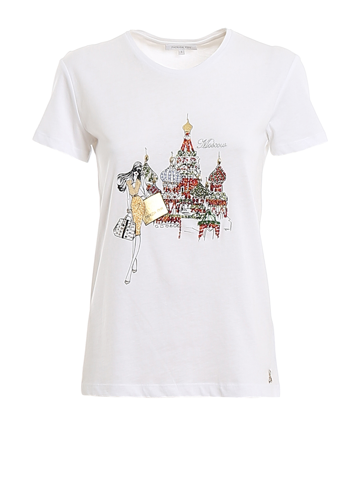 Patrizia Pepe - T-shirt impreziosita da stampa logo Moscow - t-shirt -  8M0796A4S2XU16