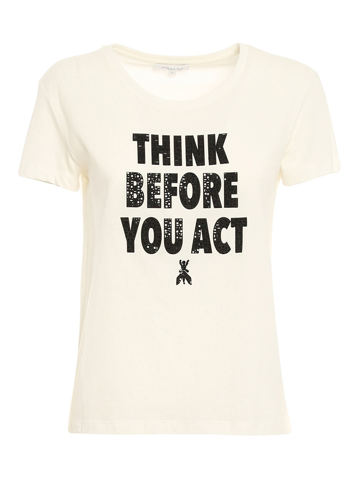 Patrizia Pepe Think Before You Act T-shirt In White
