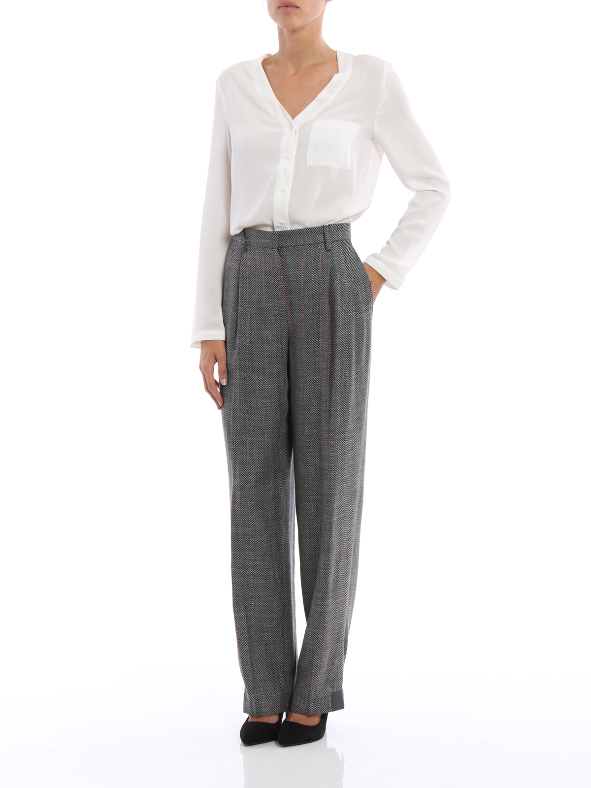Pantaloni sartoriali Giorgio Armani - Pantaloni larghi in misto lana -  ZAP20TZA302016