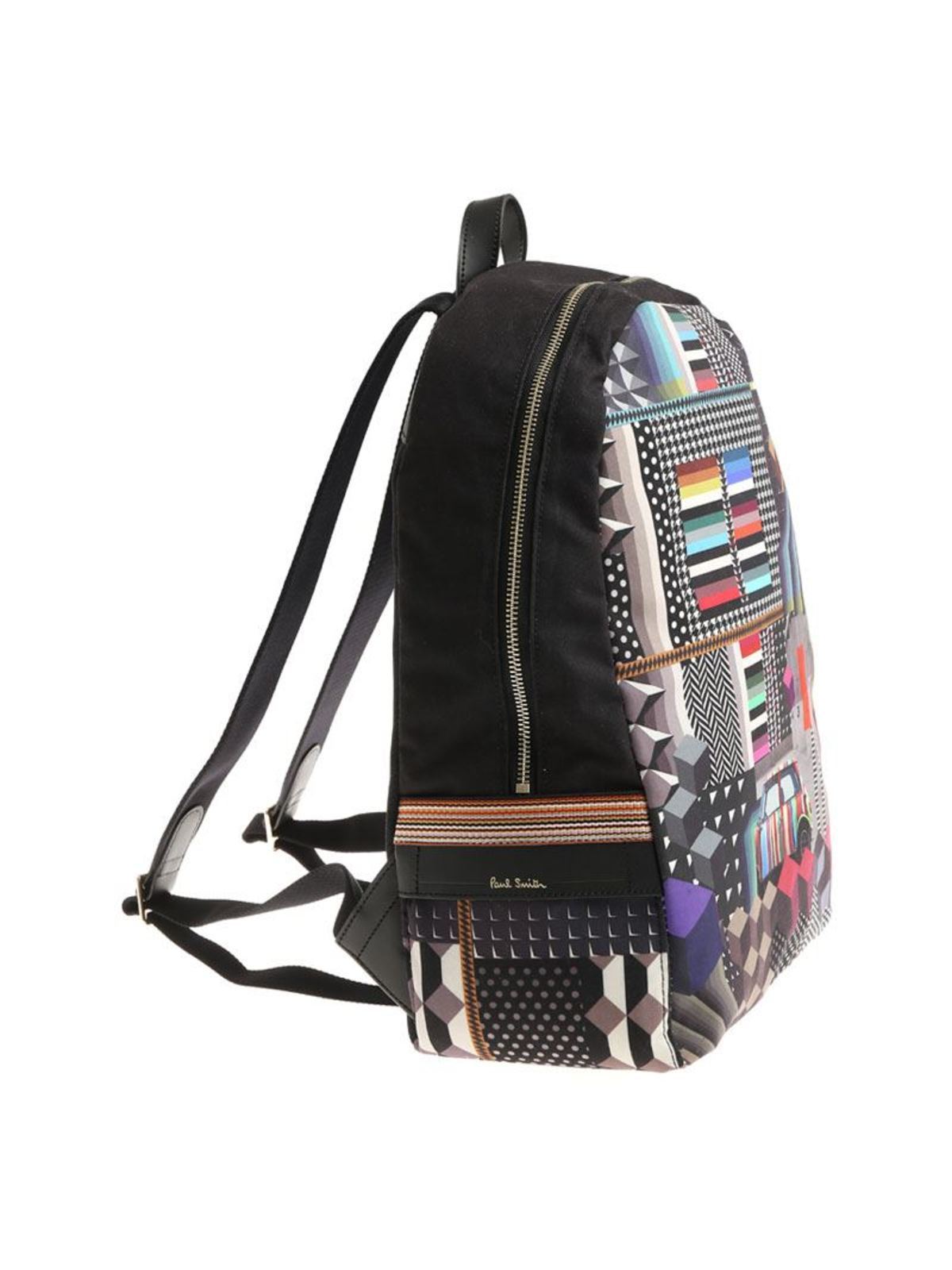 geometric print backpack