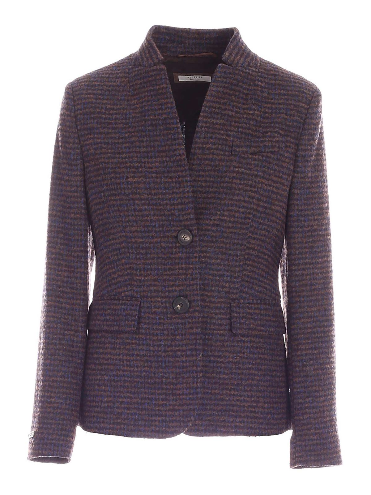 Blazers Peserico - Single-breasted striped jacket in blue ...